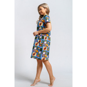 Халат женский 924 "Тропики" кулирка (р-ры: 46-60) голубой Халат женский 924 "Тропики" кулирка (р-ры: 46-60) голубой