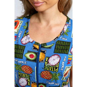 Халат женский 924 "Тропики" кулирка (р-ры: 46-60) голубой Халат женский 924 "Тропики" кулирка (р-ры: 46-60) голубой