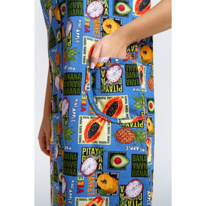 Халат женский 924 "Тропики" кулирка (р-ры: 46-60) голубой Халат женский 924 "Тропики" кулирка (р-ры: 46-60) голубой