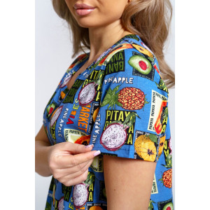 Халат женский 924 "Тропики" кулирка (р-ры: 46-60) голубой Халат женский 924 "Тропики" кулирка (р-ры: 46-60) голубой