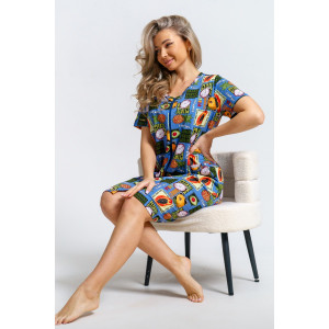 Халат женский 924 "Тропики" кулирка (р-ры: 46-60) голубой Халат женский 924 "Тропики" кулирка (р-ры: 46-60) голубой