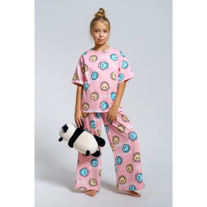 Пижама детская 961Д кулирка (р-ры: 32-44) смайлики Пижама детская 961Д кулирка (р-ры: 32-44) смайлики