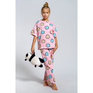 Пижама детская 961Д кулирка (р-ры: 32-44) смайлики Пижама детская 961Д кулирка (р-ры: 32-44) смайлики