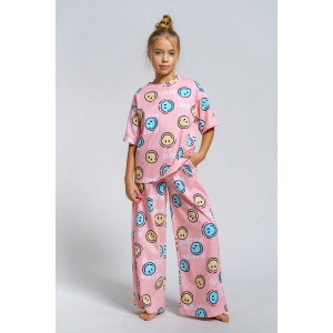 Пижама детская 961Д кулирка (р-ры: 32-44) смайлики Пижама детская 961Д кулирка (р-ры: 32-44) смайлики