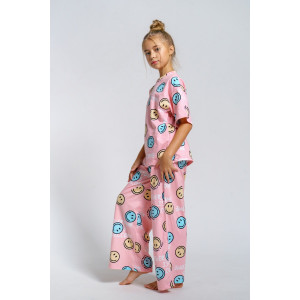 Пижама детская 961Д кулирка (р-ры: 32-44) смайлики Пижама детская 961Д кулирка (р-ры: 32-44) смайлики