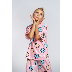 Пижама детская 961Д кулирка (р-ры: 32-44) смайлики Пижама детская 961Д кулирка (р-ры: 32-44) смайлики