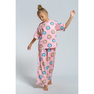 Пижама детская 961Д кулирка (р-ры: 32-44) смайлики Пижама детская 961Д кулирка (р-ры: 32-44) смайлики