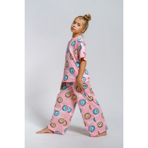 Пижама детская 961Д кулирка (р-ры: 32-44) смайлики Пижама детская 961Д кулирка (р-ры: 32-44) смайлики