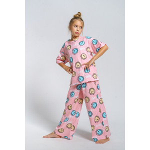 Пижама детская 961Д кулирка (р-ры: 32-44) смайлики Пижама детская 961Д кулирка (р-ры: 32-44) смайлики