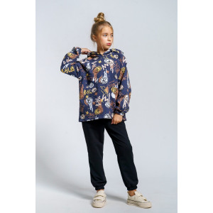 Костюм двойка детский 966Д футер с лайкрой (р-ры: 32-44) фуме Костюм двойка детский 966Д футер с лайкрой (р-ры: 32-44) фуме