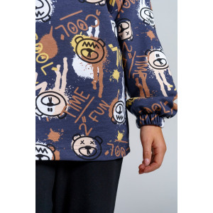 Костюм двойка детский 966Д футер с лайкрой (р-ры: 32-44) фуме Костюм двойка детский 966Д футер с лайкрой (р-ры: 32-44) фуме