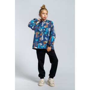 Костюм двойка детский 966Д футер с лайкрой (р-ры: 32-44) бирюза Костюм двойка детский 966Д футер с лайкрой (р-ры: 32-44) бирюза