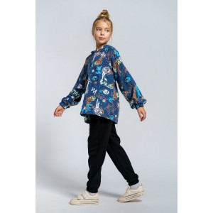 Костюм двойка детский 966Д футер с лайкрой (р-ры: 32-44) бирюза Костюм двойка детский 966Д футер с лайкрой (р-ры: 32-44) бирюза