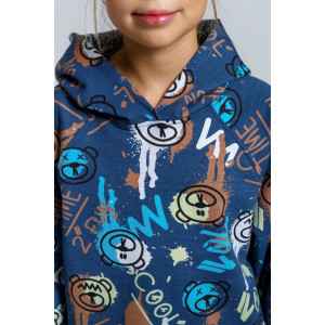 Костюм двойка детский 966Д футер с лайкрой (р-ры: 32-44) бирюза Костюм двойка детский 966Д футер с лайкрой (р-ры: 32-44) бирюза