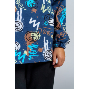 Костюм двойка детский 966Д футер с лайкрой (р-ры: 32-44) бирюза Костюм двойка детский 966Д футер с лайкрой (р-ры: 32-44) бирюза