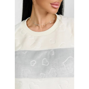 Пижама женская "Ариэль-4" 1292-6 велсофт (р-ры: 42-56) молочный сердца Пижама женская "Ариэль-4" 1292-6 велсофт (р-ры: 42-56) молочный сердца