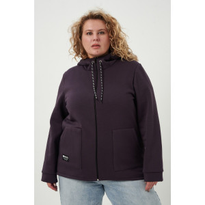 Толстовка женская №83606 футер 3-х нитка с начесом (р-ры: 56-70) серо-фиолетовый Толстовка женская №83606 футер 3-х нитка с начесом (р-ры: 56-70) серо-фиолетовый