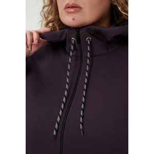 Толстовка женская №83606 футер 3-х нитка с начесом (р-ры: 56-70) серо-фиолетовый Толстовка женская №83606 футер 3-х нитка с начесом (р-ры: 56-70) серо-фиолетовый