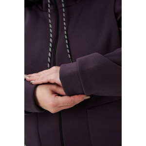 Толстовка женская №83606 футер 3-х нитка с начесом (р-ры: 56-70) серо-фиолетовый Толстовка женская №83606 футер 3-х нитка с начесом (р-ры: 56-70) серо-фиолетовый