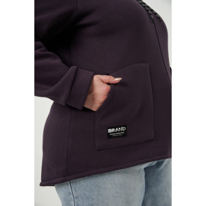 Толстовка женская №83606 футер 3-х нитка с начесом (р-ры: 56-70) серо-фиолетовый Толстовка женская №83606 футер 3-х нитка с начесом (р-ры: 56-70) серо-фиолетовый