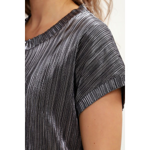 Блузка женская №32741 атлас стрейч (р-ры: 46-56) черный Блузка женская №32741 атлас стрейч (р-ры: 46-56) черный