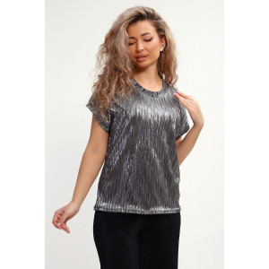 Блузка женская №32741 атлас стрейч (р-ры: 46-56) черный Блузка женская №32741 атлас стрейч (р-ры: 46-56) черный