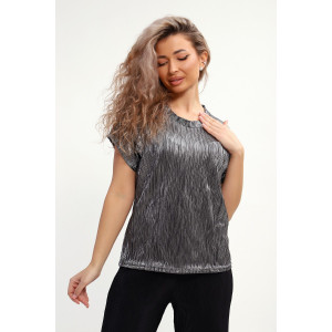 Блузка женская №32741 атлас стрейч (р-ры: 46-56) черный Блузка женская №32741 атлас стрейч (р-ры: 46-56) черный