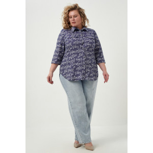 Рубашка женская №83605 кулирка (р-ры: 54-68) индиго Рубашка женская №83605 кулирка (р-ры: 54-68) индиго