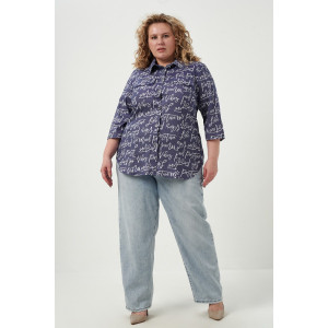 Рубашка женская №83605 кулирка (р-ры: 54-68) индиго Рубашка женская №83605 кулирка (р-ры: 54-68) индиго