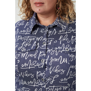 Рубашка женская №83605 кулирка (р-ры: 54-68) индиго Рубашка женская №83605 кулирка (р-ры: 54-68) индиго