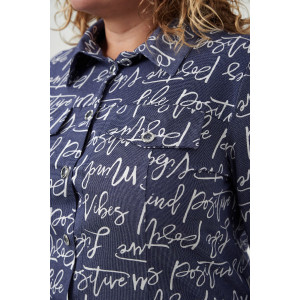 Рубашка женская №83605 кулирка (р-ры: 54-68) индиго Рубашка женская №83605 кулирка (р-ры: 54-68) индиго