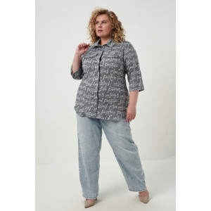 Рубашка женская №83605 кулирка (р-ры: 54-68) серый Рубашка женская №83605 кулирка (р-ры: 54-68) серый