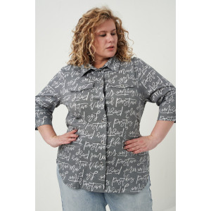 Рубашка женская №83605 кулирка (р-ры: 54-68) серый Рубашка женская №83605 кулирка (р-ры: 54-68) серый