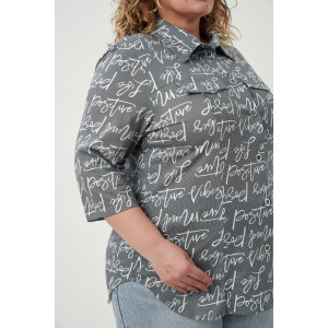 Рубашка женская №83605 кулирка (р-ры: 54-68) серый Рубашка женская №83605 кулирка (р-ры: 54-68) серый