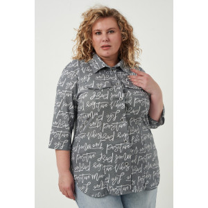Рубашка женская №83605 кулирка (р-ры: 54-68) серый Рубашка женская №83605 кулирка (р-ры: 54-68) серый