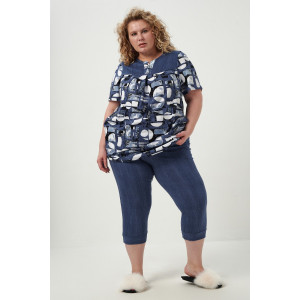 Костюм двойка женский №83604 кулирка (р-ры: 58-72) синий Костюм двойка женский №83604 кулирка (р-ры: 58-72) синий