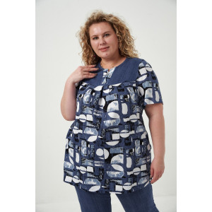 Костюм двойка женский №83604 кулирка (р-ры: 58-72) синий Костюм двойка женский №83604 кулирка (р-ры: 58-72) синий