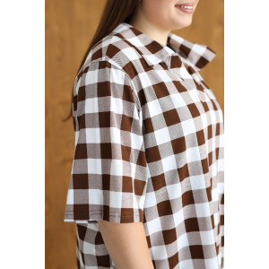 Костюм двойка женский К-02 кулирка (р-ры: 64-78) коричневый Костюм двойка женский К-02 кулирка (р-ры: 64-78) коричневый