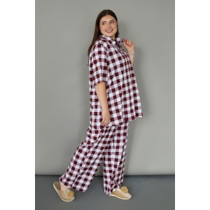 Костюм двойка женский К-02 кулирка (р-ры: 64-78) бордовый Костюм двойка женский К-02 кулирка (р-ры: 64-78) бордовый