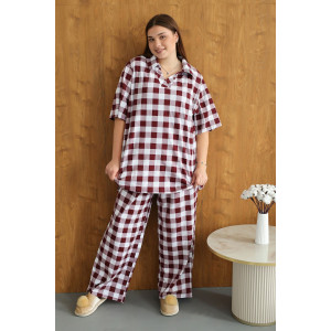 Костюм двойка женский К-02 кулирка (р-ры: 64-78) бордовый Костюм двойка женский К-02 кулирка (р-ры: 64-78) бордовый