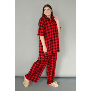 Костюм двойка женский К-02 кулирка (р-ры: 64-78) красный Костюм двойка женский К-02 кулирка (р-ры: 64-78) красный