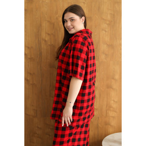 Костюм двойка женский К-02 кулирка (р-ры: 64-78) красный Костюм двойка женский К-02 кулирка (р-ры: 64-78) красный