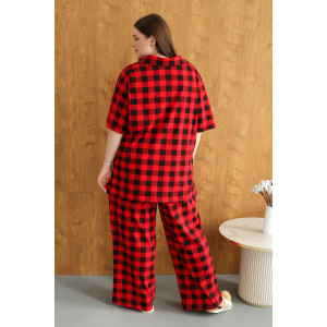 Костюм двойка женский К-02 кулирка (р-ры: 64-78) красный Костюм двойка женский К-02 кулирка (р-ры: 64-78) красный