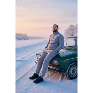 Костюм двойка мужской №52722 флис-кашкорсе (р-ры: 48-58) светло-серый Костюм двойка мужской №52722 флис-кашкорсе (р-ры: 48-58) светло-серый