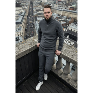 Костюм двойка мужской №52722 флис-кашкорсе (р-ры: 48-58) светло-серый Костюм двойка мужской №52722 флис-кашкорсе (р-ры: 48-58) светло-серый