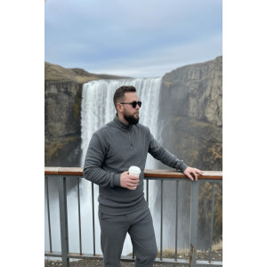 Костюм двойка мужской №52722 флис-кашкорсе (р-ры: 48-58) светло-серый Костюм двойка мужской №52722 флис-кашкорсе (р-ры: 48-58) светло-серый