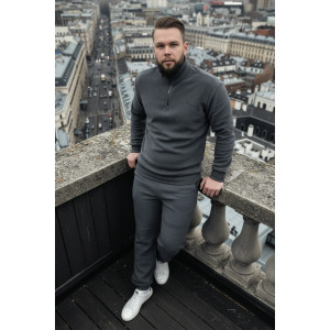 Костюм двойка мужской №52722 флис-кашкорсе (р-ры: 48-58) светло-серый Костюм двойка мужской №52722 флис-кашкорсе (р-ры: 48-58) светло-серый