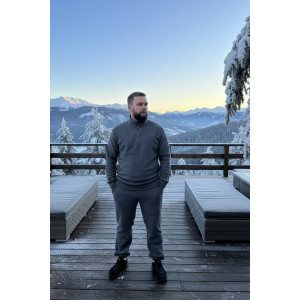 Костюм двойка мужской №52722 флис-кашкорсе (р-ры: 48-58) светло-серый Костюм двойка мужской №52722 флис-кашкорсе (р-ры: 48-58) светло-серый