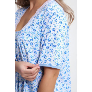 Сорочка женская №51202 кулирка (р-ры: 52-62) голубой Сорочка женская №51202 кулирка (р-ры: 52-62) голубой