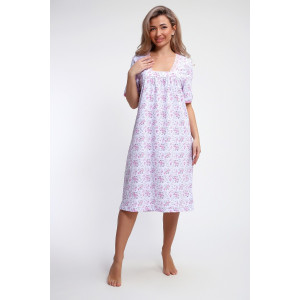 Сорочка женская №51202 кулирка (р-ры: 52-62) розовый Сорочка женская №51202 кулирка (р-ры: 52-62) розовый